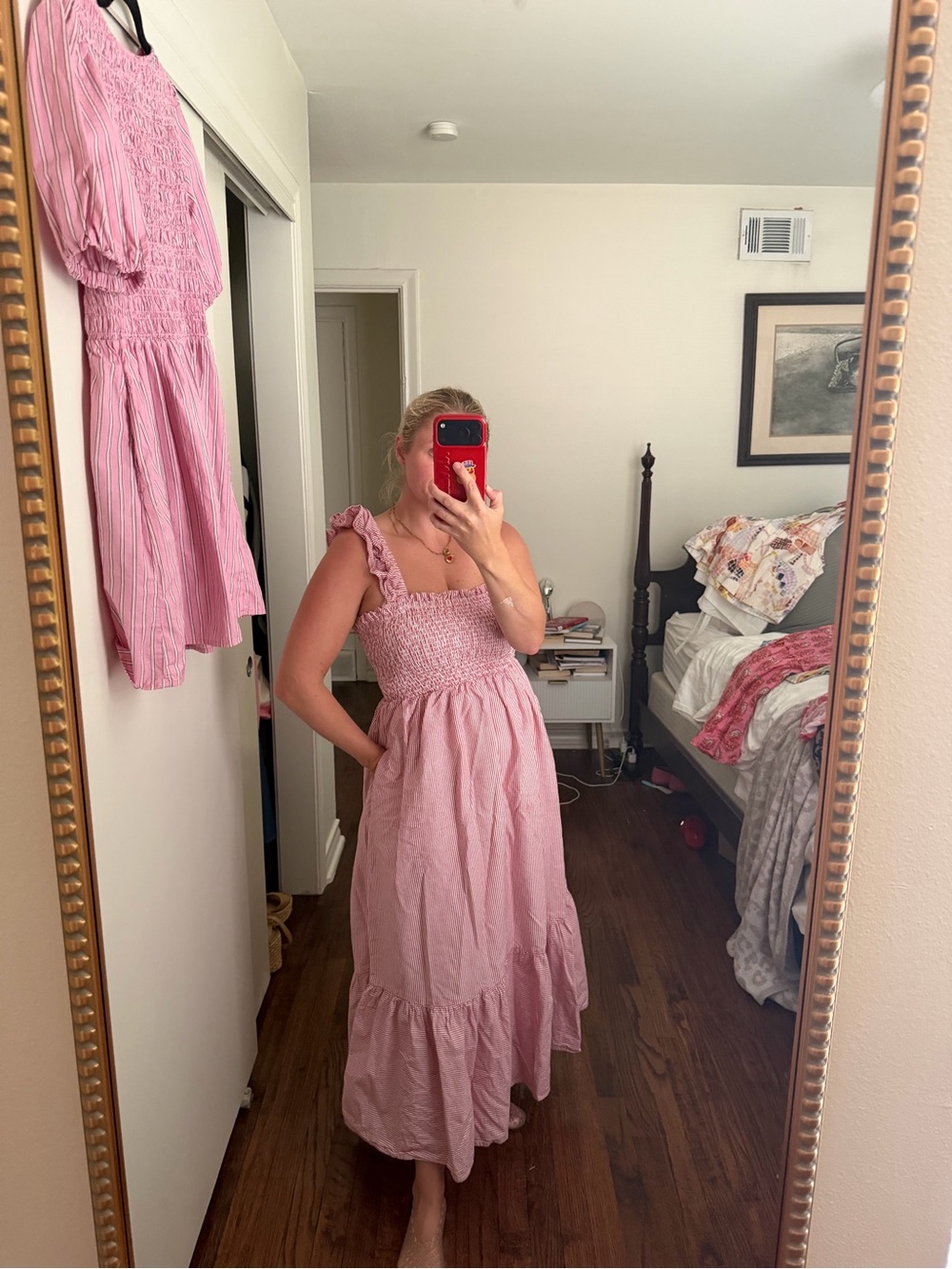 Marea Red & White Striped Maxi Dress | M
